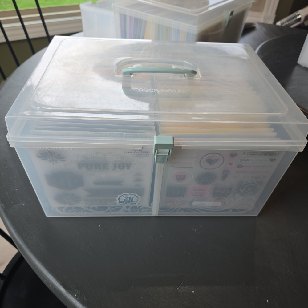 Close To My Heart 40 Acrylic Stamp Sets Lot with CTMH Storage Carrying Case
